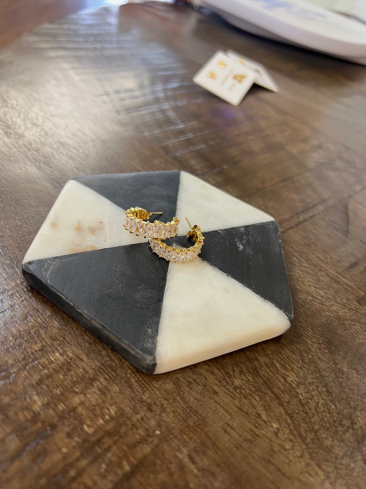 Gold Crystal Shimmer Hoops