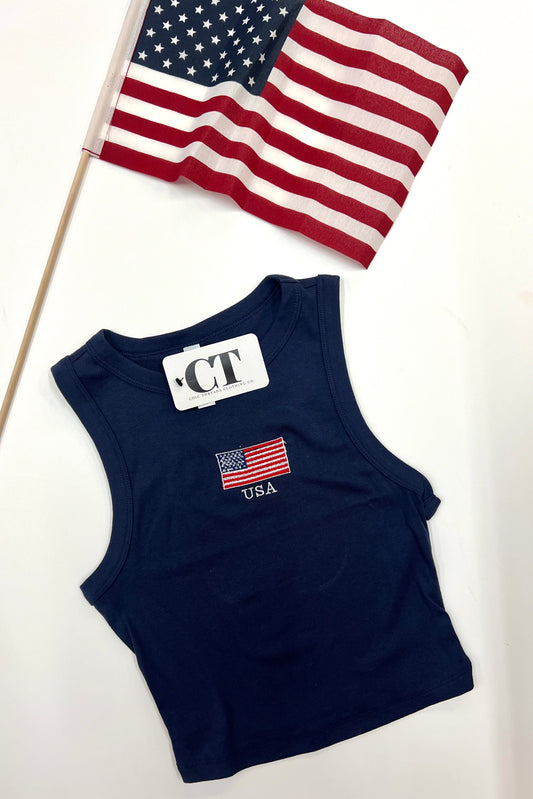 USA Cropped Tank